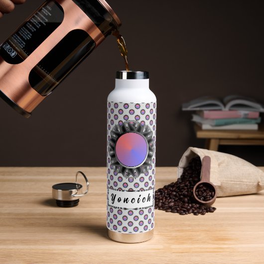 Zwart schijflint door Kenneth Yoncich Waterfles (Koffie)