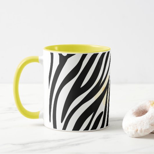 Zwart schilderpatroon Modern Art Design Mok (Met donut)