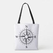 Zwart schip/boot, kompas, handtas (Achterkant)