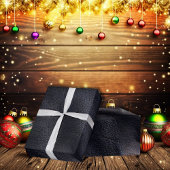 Zwart schitterend kunstleder cadeaupapier