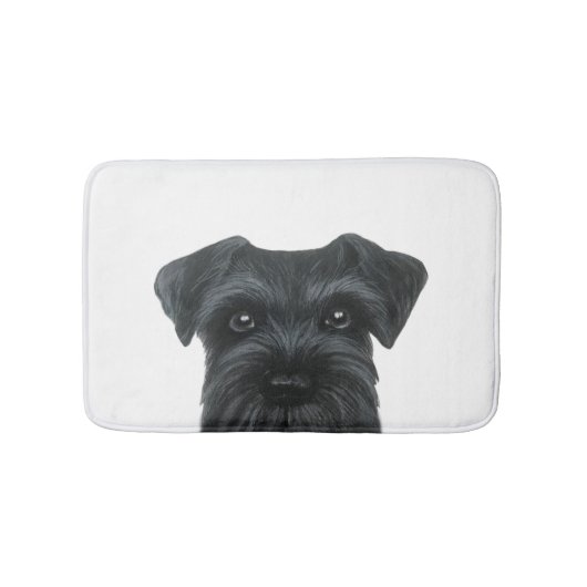 Zwart Schnauzer badmat, oorspronkelijk ontwerp van Badmat (Voorkant)