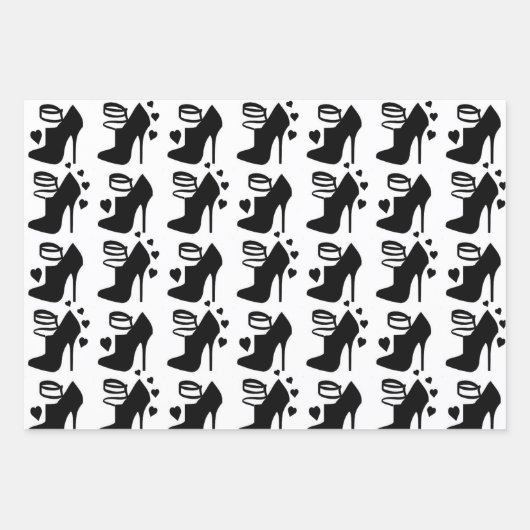 Zwart schoeisel — Papierlade voor vulling van 3 ve Inpakpapier Vel (Voorkant)