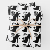 Zwart schoeisel — Papierlade voor vulling van 3 ve Inpakpapier Vel (In situ)