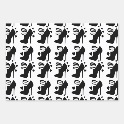 Zwart schoeisel — Papierlade voor vulling van 3 ve Inpakpapier Vel (Voorkant 3)