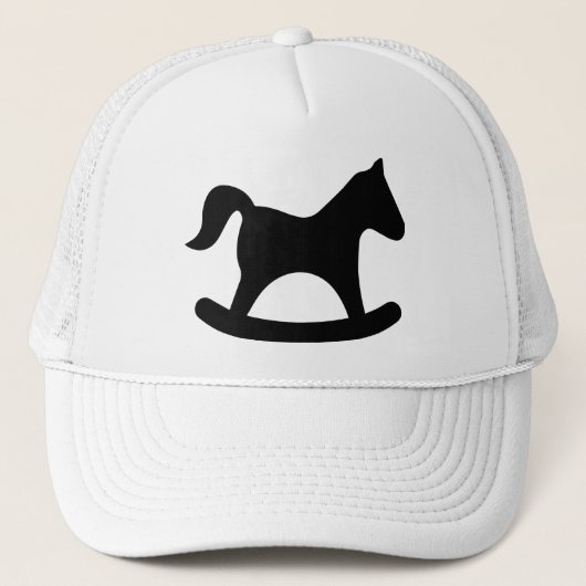 Zwart Schommelpaard Trucker Pet (Voorkant)