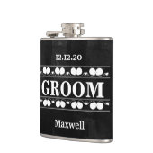 Zwart schoolbord De Groomsman bruiloft Heupfles (Links)