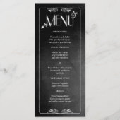 Zwart schoolbord Elegant Slim Dinner Menu (Voorkant)