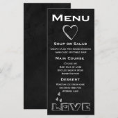 Zwart schoolbord Menu Love Heart - Huwelijk, Feest (Voorkant / Achterkant)