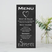 Zwart schoolbord Menu Love Heart - Huwelijk, Feest (Staand voorkant)