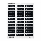 Zwart schoolbord op maat gemaakte monogram etiket (Full Sheet)