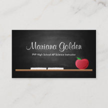 Zwart schoolbord Visitekaartje van de leraar