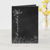 zwart schoolbord vriendschap kaart (Gele Bloem)