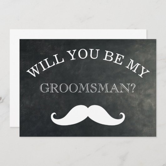 Zwart schoolbord zal je mijn bruidsjonker zijn kaart (Voorkant / Achterkant)