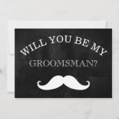 Zwart schoolbord zal je mijn bruidsjonker zijn kaart (Voorkant)