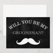 Zwart schoolbord zal je mijn bruidsjonker zijn kaart (Voorkant / Achterkant)