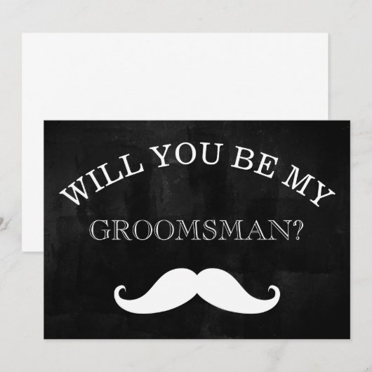 Zwart schoolbord zal je mijn bruidsjonker zijn kaart (Voorkant / Achterkant)