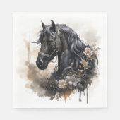 Zwart schoonheid paard portret servet (Voorkant)