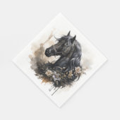 Zwart schoonheid paard portret servet (Hoek)