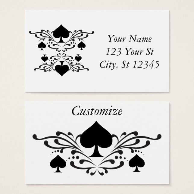 Zwart schoppen Tattoo stijl Thunder_Cove Visitekaartje (Voorkant /achterkant)