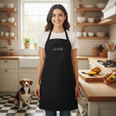 Zwart Schort met aangepaste naam