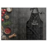 Zwart Schort snijplank (Voorkant)