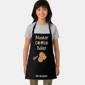 Zwart schort voor kinderen met tekst 'Master Cooki (Insitu)
