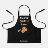 Zwart schort voor kinderen met tekst 'Master Cooki (Voorkant)