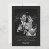 Zwart Schrift Foto We Zijn Gevlucht Minimalistisch Aankondiging (Achterkant)