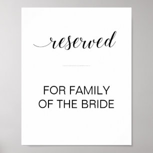 Zwart Schrift Gereserveerd Tafel Trouwbord Poster