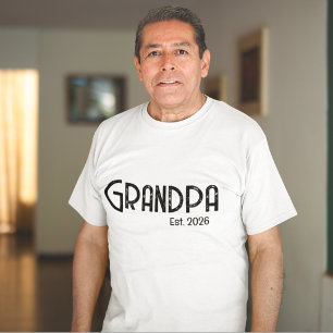 Zwart Schrift Grunge Oprichtingsdatum Opa T-Shirt