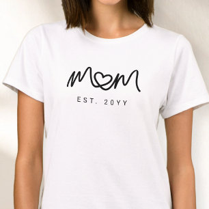 Zwart Schrift Hart Eenvoudig Nieuwe Moeder Gevesti T-shirt