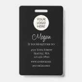 Zwart Schrift Logo Foto Kapper Badge (Achterkant)