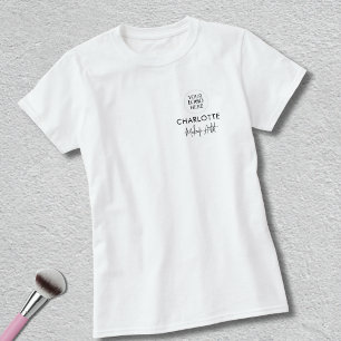 Zwart Schrift Medewerker Naam Zakelijk Logo Make-u T-shirt