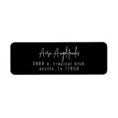 Zwart Schrift Modern Chic Retouradres Label (Voorkant)