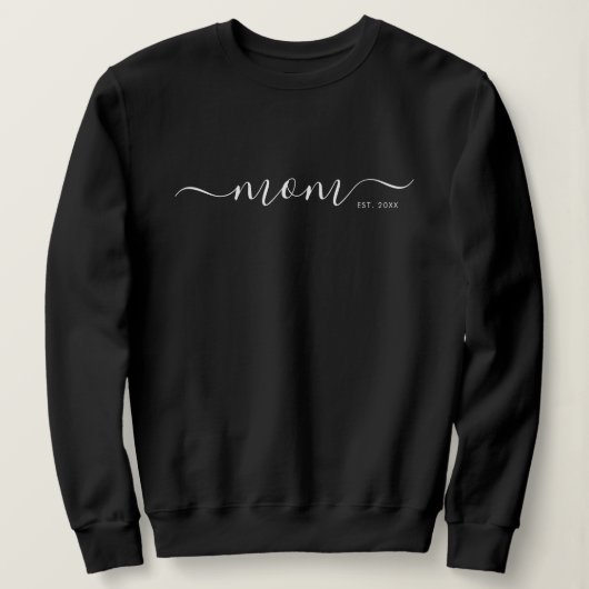 Zwart Schrift Opgestelde Mama T-Shirt (Design voorkant)