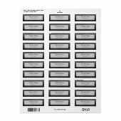 Zwart Schrift Retouradres Etiket (Full Sheet)