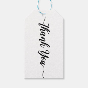 Zwart Schrift Type Wit Bedankt Feest Modern Cadeaulabel
