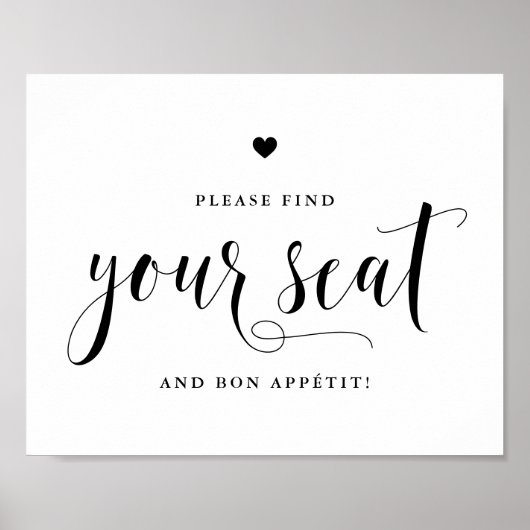 Zwart Schrift Vind Uw Plaats en Smullen Poster (Voorkant)