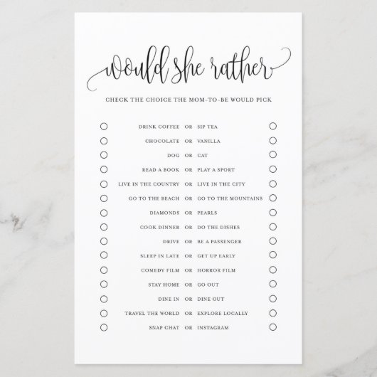 Zwart schrift zou een beter Baby shower spelen (Voorkant)