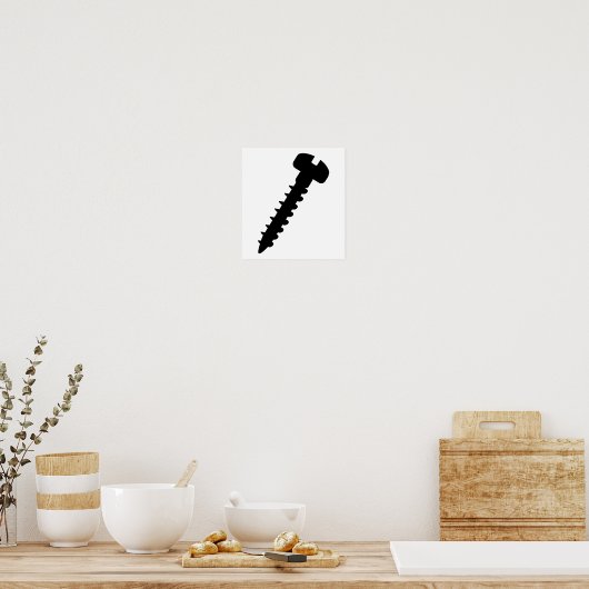 Zwart schroefpictogram poster (Keuken)