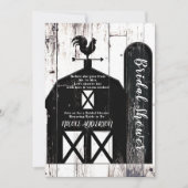 Zwart Schuur Wit Hout Rustiek Land Vrijgezellenfee Kaart (Voorkant)