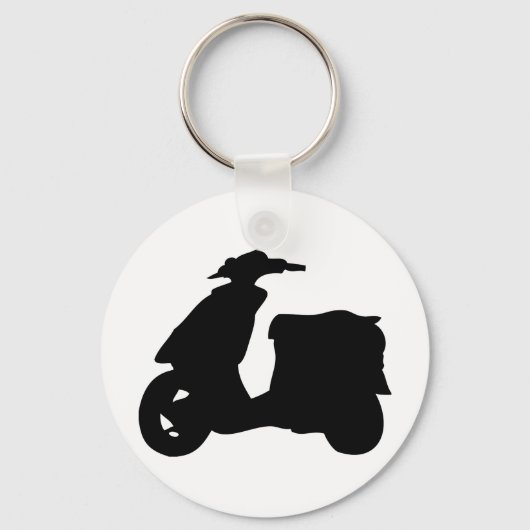 zwart scooterpictogram sleutelhanger (Voorkant)