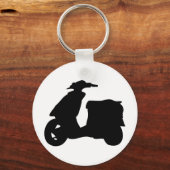 zwart scooterpictogram sleutelhanger (Voorkant)
