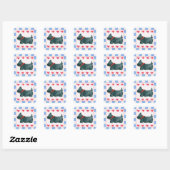 Zwart Scottie Hond Rood Wit Blauw Patriottisch Vierkante Sticker (Vel)