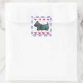 Zwart Scottie Hond Rood Wit Blauw Patriottisch Vierkante Sticker (Tas)