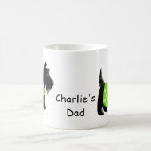 Zwart Scottie Terriër Hond Groene Naam Gepersonali Koffiemok (Center)