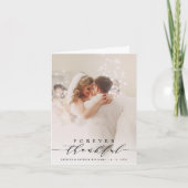 Zwart Script 2 foto voor altijd dankbare bruiloft Bedankkaart (Voorkant)