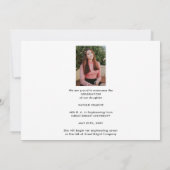 Zwart script Afstuderen 4 Afstuderen voor fotocoll Aankondiging (Achterkant)