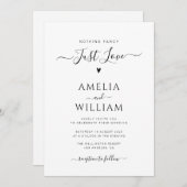 zwart script alles in één bruiloft Uitnodiging (Voorkant / Achterkant)