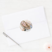 Zwart script bedankt Afstuderen foto Ronde Sticker (Envelop)